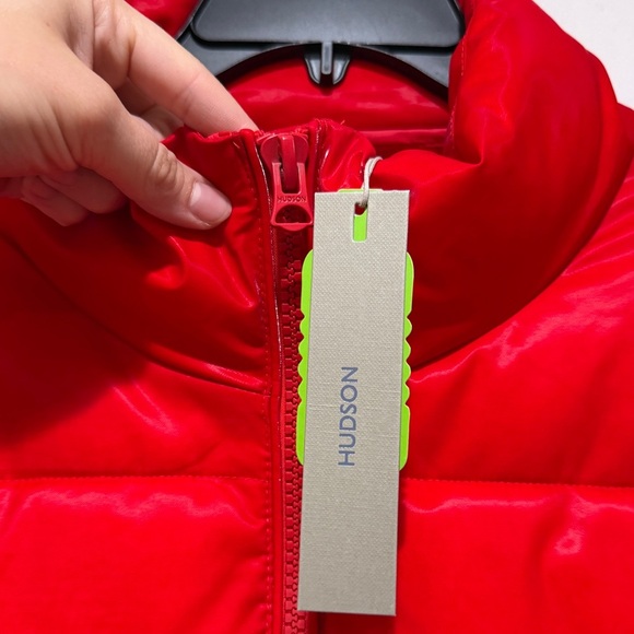 New Hudson Liquid Core Puffer Quilted Jacket Coat XL Red Water Repellent Casual - Picture 6 of 15